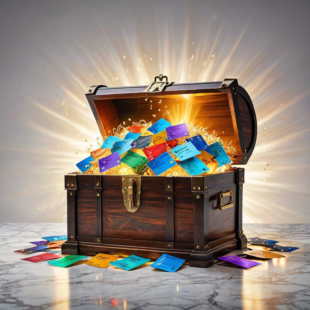 A treasure chest overflowing with glowing membership cards, each representing a unique benefit like vacation perks, exclusive discounts, and VIP access. The chest is set on a marble pedestal with rays of golden light emanating from it, symbolizing the hidden gems. People around the chest look amazed and excited, reaching out to grab the benefits. vibrant colors. super-realistic. white background.
